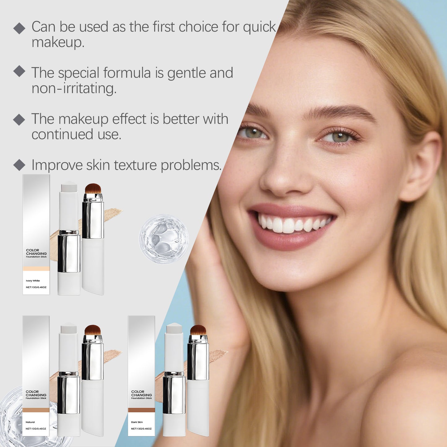 Colour Changing 2-in-1 Foundation & Brush Stick